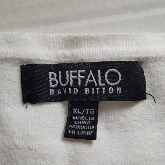 Buffalo David Bitton sweater white pull over preppy long sleeve cottagecore XL - Picture 9 of 16